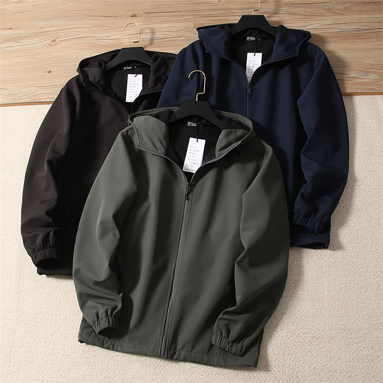 内里薄绒面料冲锋衣连帽夹克外套