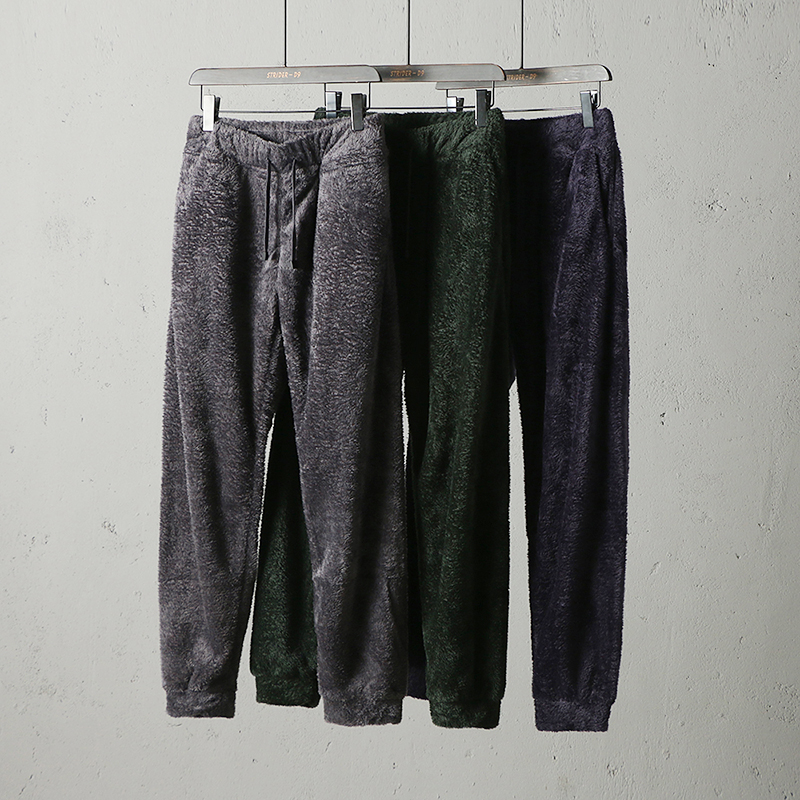 瑞士订单珊瑚绒松紧腰束脚家居裤