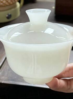 高端家用璞玉瓷盖碗送礼