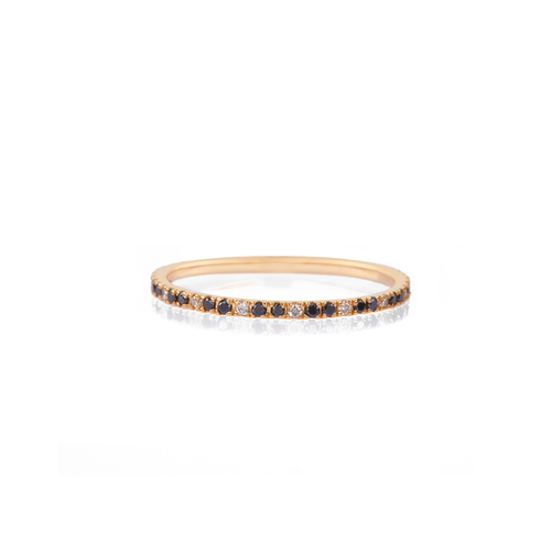 Yi Collection珠宝 14K 闪耀黑钻和白钻永恒戒指