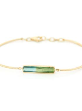 Yi Collection珠宝 18K金 大自然的奇迹 蓝绿色碧玺手镯 小众原创