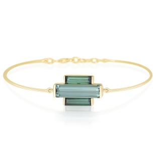 YI COLLECTION 18K 绿碧玺韵律条形手镯