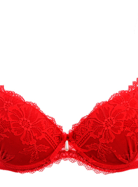 【特价】SELMARK法国蕾丝上薄下厚杯聚拢调整型文胸女内衣60413