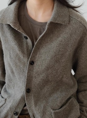 100% 澳洲美利奴棉羊毛 翻领针织毛衣 HUNTINGOLD 1533