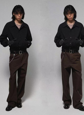 HUNTINGOLD重磅阔腿宽松休闲直筒伐木帆布工装裤休闲裤秋冬1533