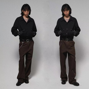 HUNTINGOLD重磅阔腿宽松休闲直筒伐木帆布工装裤休闲裤秋冬1533