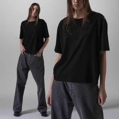 短宽版短袖T恤boxy基础款