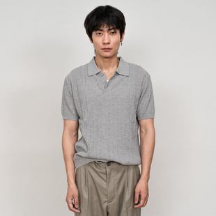 「40支高密长绒棉」老钱风肌理针织polo衫 休闲HUNTINGOLD 短袖 夏季