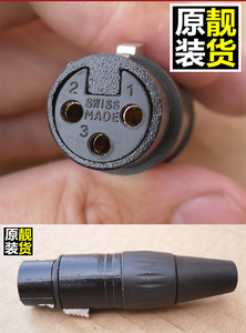 瑞士插头卡侬黑色镀金卡农公插头