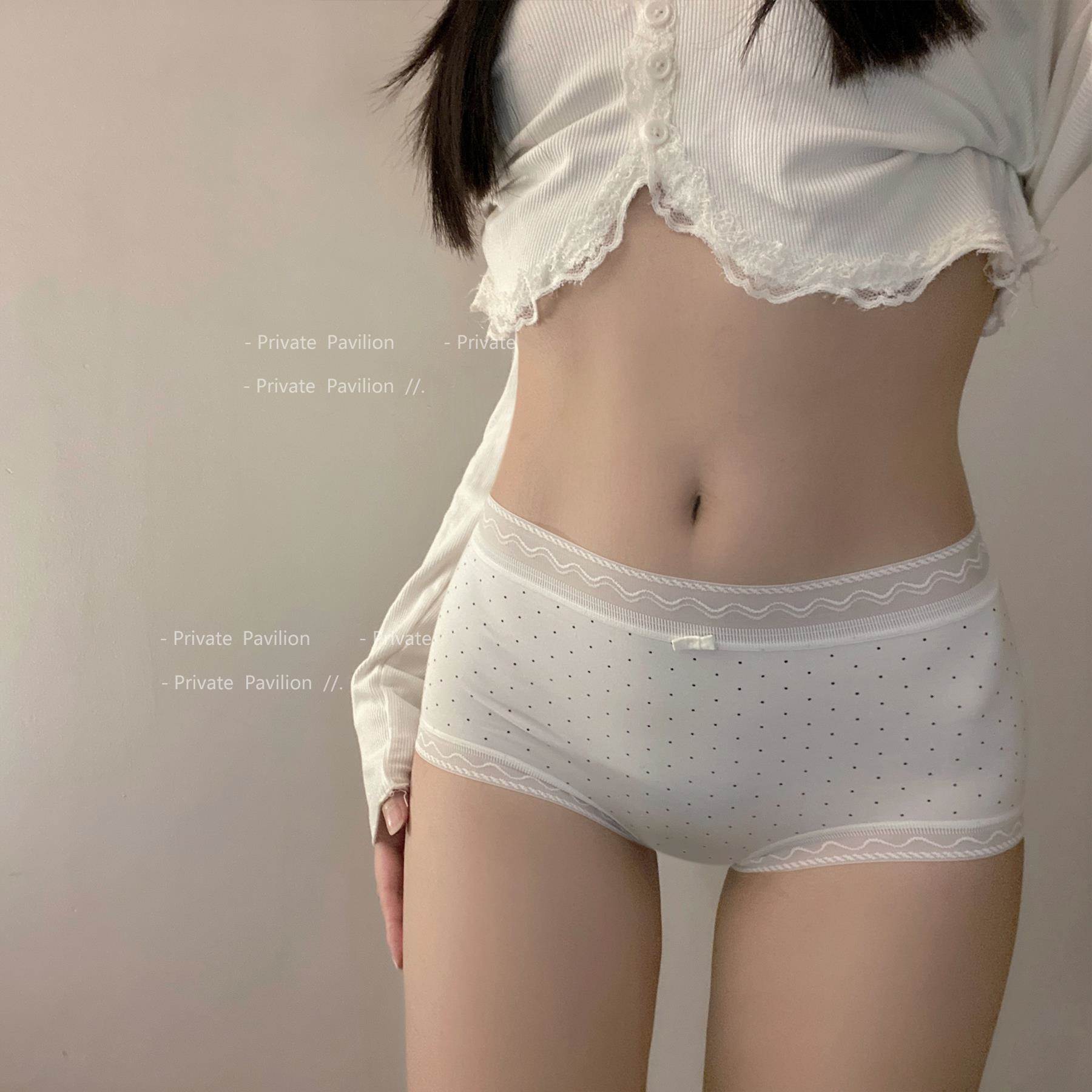 甜美浪漫波点*内裤女纯棉2025新款无痕中腰简约包臀夏薄款三角裤