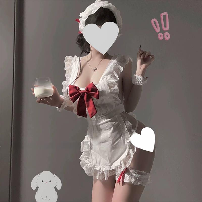 纯欲性感cos女仆制服乖巧软妹情调小厨娘围裙蝴蝶结蓬蓬裙套装女