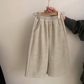 安安家女童秋冬新款 女宝宝洋气加绒休闲裤 中小童裤 子潮Z HEY01