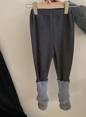 Z-XT05女童百搭打底裤2024秋冬新款时尚加绒保暖弹力裤子潮范童装