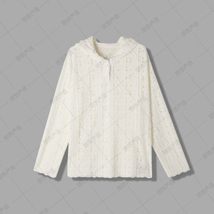 拼接网纱蕾丝连帽衫 女春季 新款 悠悠粉丝专享