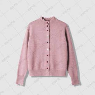 【宝石满天星】新年红色彩扣亮片针织开衫女打底衫洋气毛衣外套