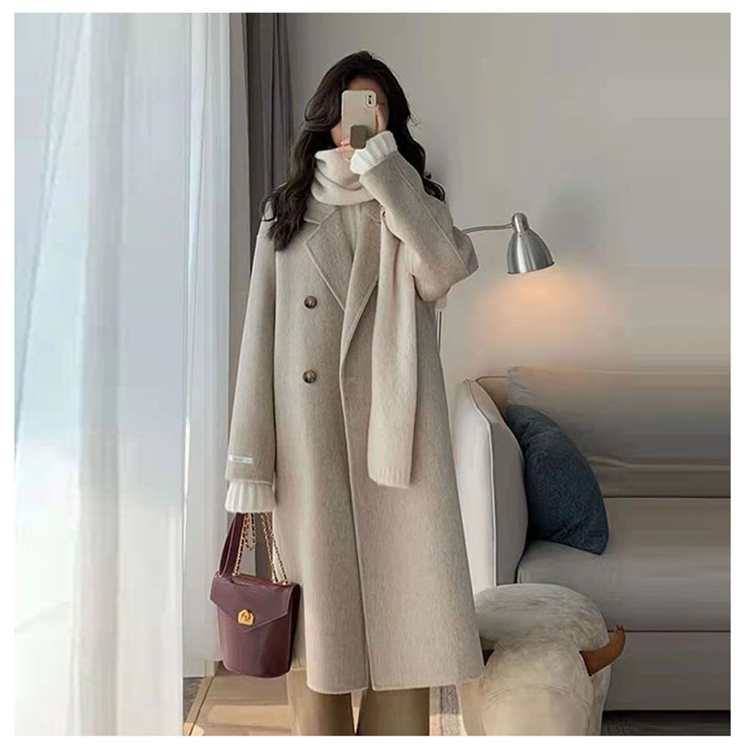 新款小个子双面羊绒大衣气质款女中长款羊毛风衣秋冬高级外套女装,女装/女士精品,毛呢外套,淘宝优惠券,粉丝福利购,淘宝优惠卷