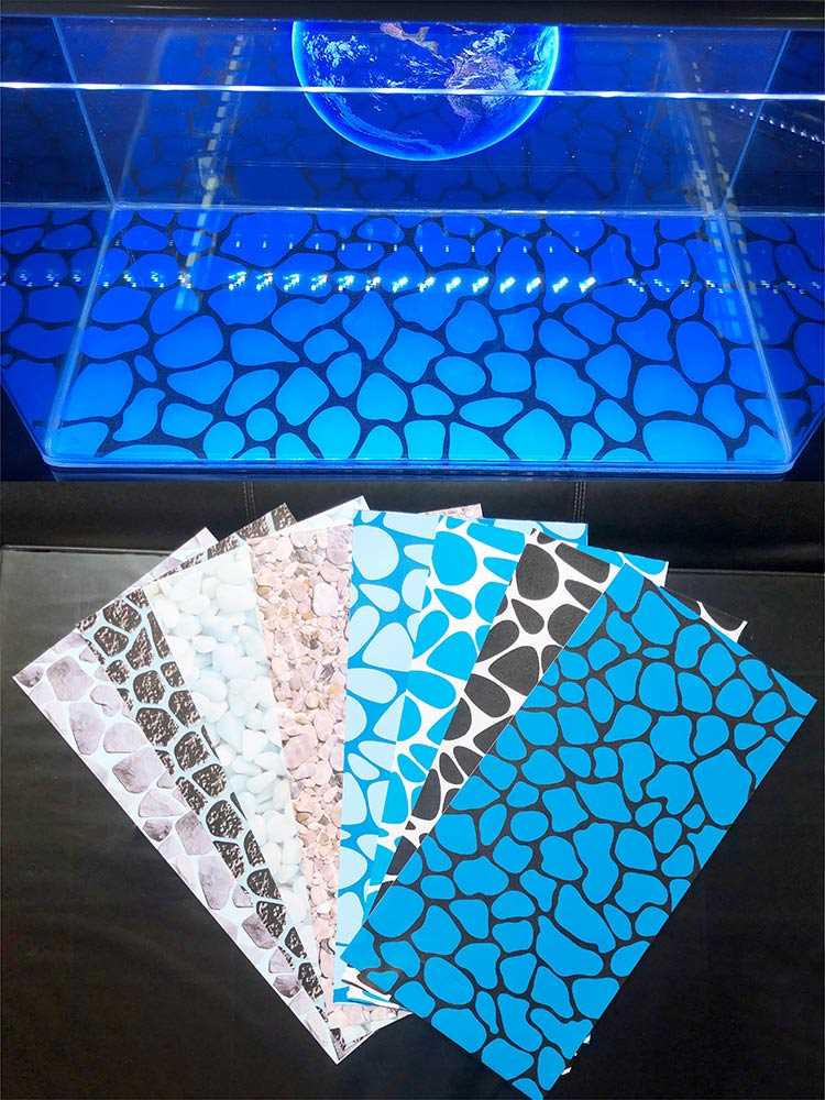 鱼缸底部贴纸背景底色底景底画底板造景水族箱装饰铺底外贴大理石