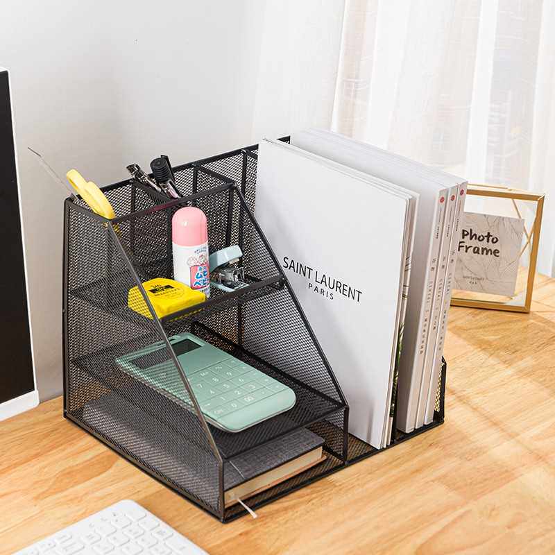 금속 파일 프레임 파일 랙 사무실 데스크탑 파일 보관 상자 수직 다층 편지지 정보 보관 랙