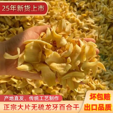 正宗无硫大片龙牙百合干湖南隆回特产富硒食用非龙山兰州百合干货