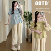 t恤洋气套装 夏天短袖 上衣休闲夏季 现现 款 夏装 外出时尚 孕妇装