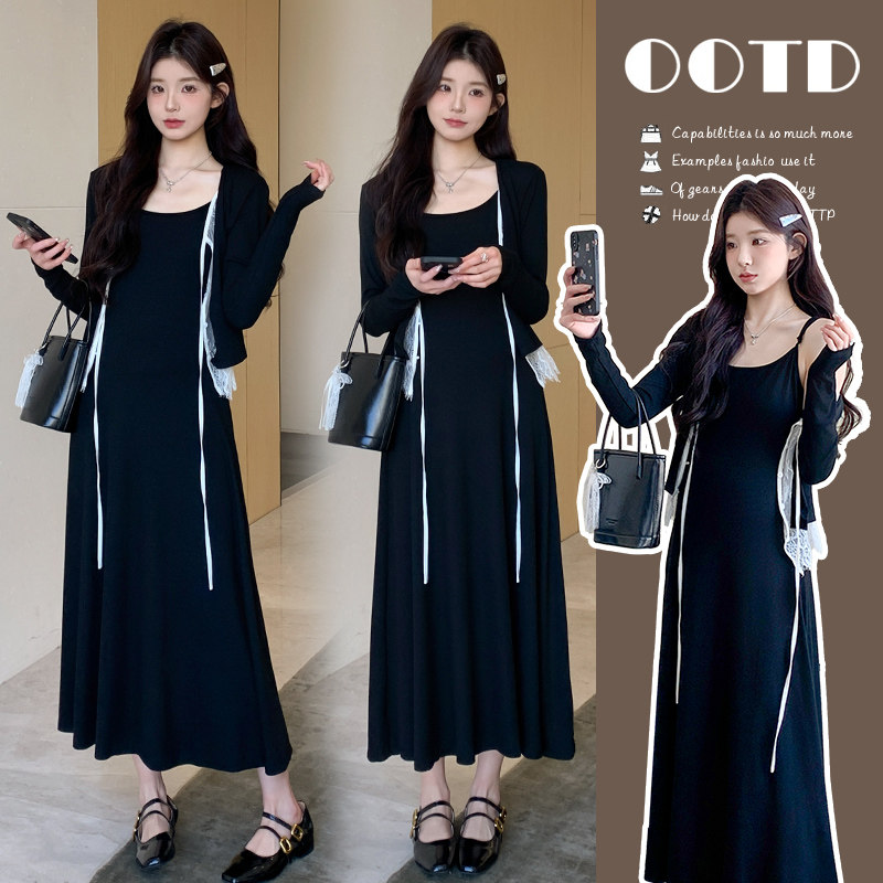 孕妇装新款2026春季蕾丝拼接吊带长款连衣裙套装,孕妇装/孕产妇用品/营养,套装,淘宝优惠券,粉丝福利购,淘宝优惠卷