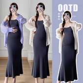 2026孕妇吊带裙胸垫夏装 鱼尾裙两件套 连衣裙套装