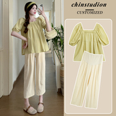 t恤洋气套装 夏天短袖 上衣休闲夏季 现现 款 夏装 外出时尚 孕妇装