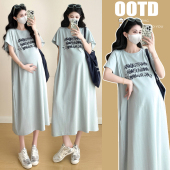 2026春夏装 T恤裙长款 孕妇新款 短袖 休闲宽松连衣裙潮妈 大码