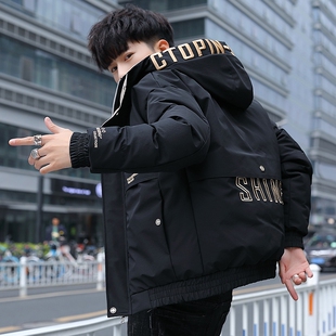休闲连帽外套冬季加绒加厚款男生棉袄子秋冬装潮牌冬天羽绒棉服
