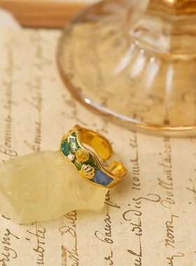 精致高级感蓝色海洋海星贝壳戒指