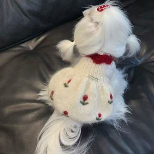 宠物圣诞针织毛衣狗狗猫咪衣服约克夏比熊泰迪雪纳瑞秋冬节日服饰