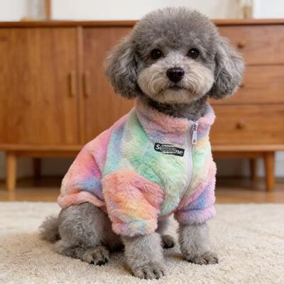 狗狗衣服秋冬款加厚高档皮草外套雪纳瑞泰迪博美法斗巴哥猫宠物装