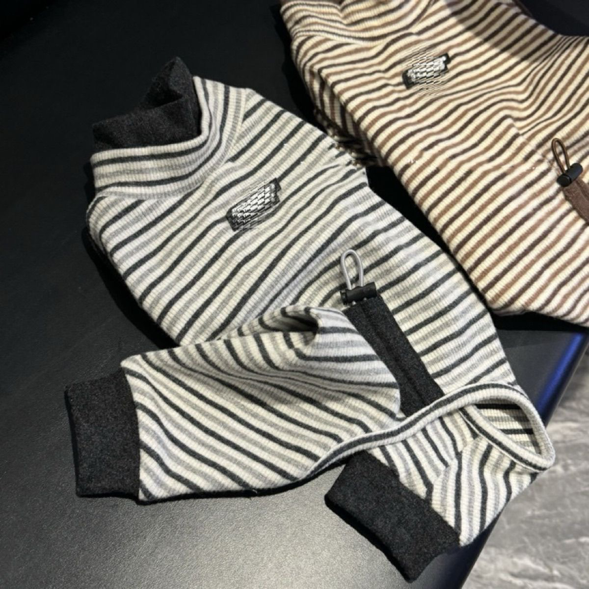 狗狗衣服秋冬款2025新款小狗四脚条纹打底比熊泰迪小型犬宠物衣服