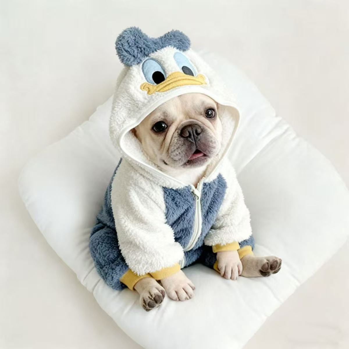 秋冬宠物连帽衣狗狗法斗背心可爱毛绒绒保暖马甲恶霸巴哥斗牛衣服