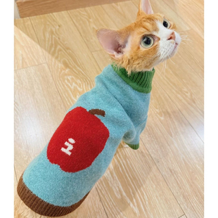 宠物毛衣猫狗可爱大苹果毛衣秋冬狗狗保暖衣服比熊猫咪中小型犬