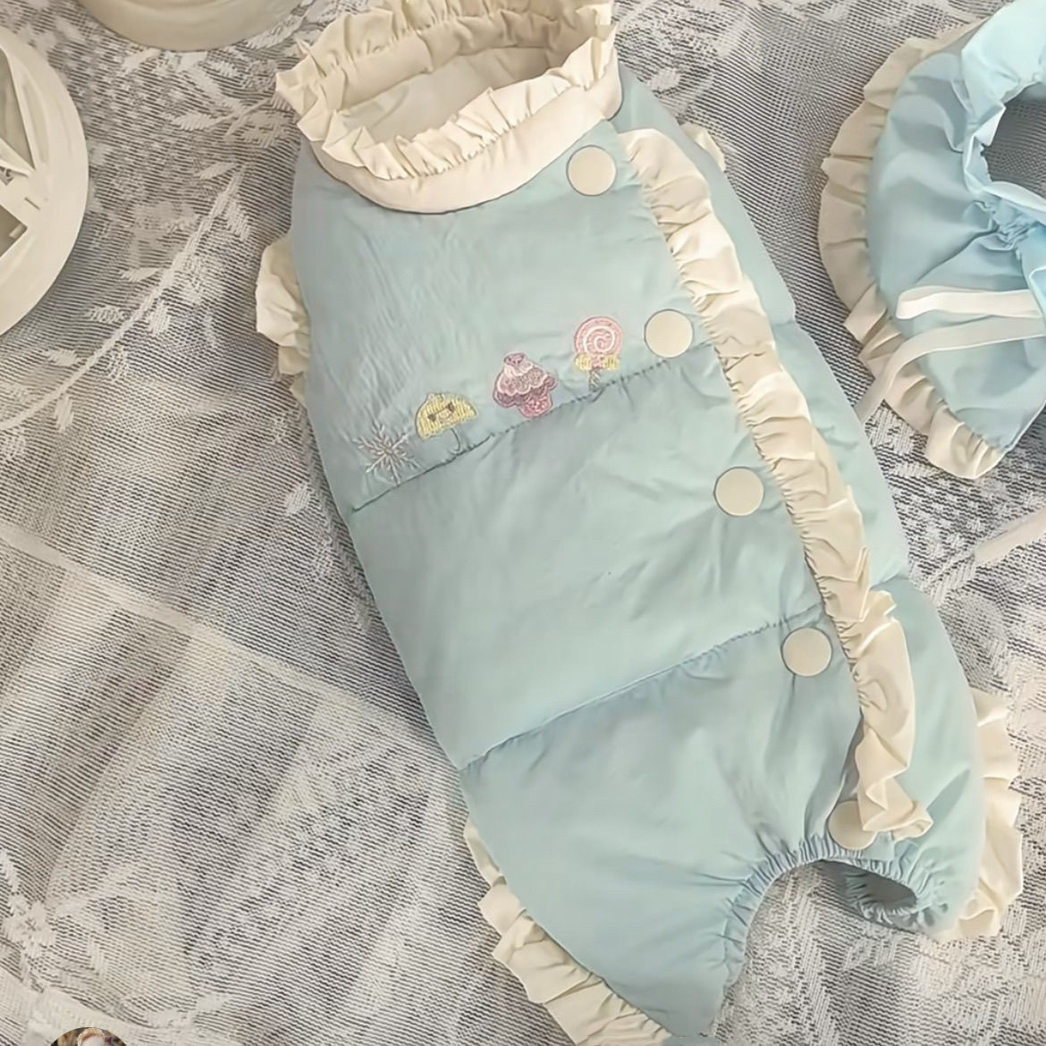 宠物秋冬保暖棉服马尔济斯泰迪雪纳瑞狗狗猫咪可爱花边保暖外套,宠物/宠物食品及用品,狗宠物服装/雨衣,淘宝优惠券,粉丝福利购,淘宝优惠卷