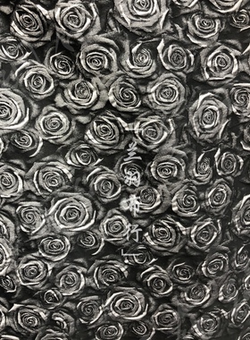 天蓝色立体玫瑰花田园淡紫色白色细纹黄色黑白提花工艺设计面料
