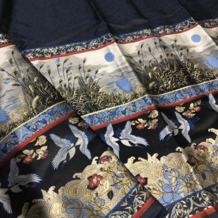 【稻下仙鹤】成人马面裙秋冬定位布料高端服装定制设计面料国风