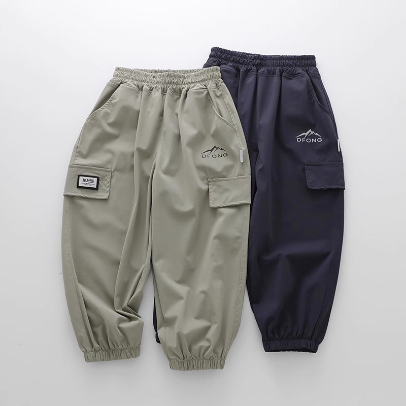 男童速干裤儿童装夏季工装裤中大童薄长裤夏季防蚊裤子冰丝运动裤