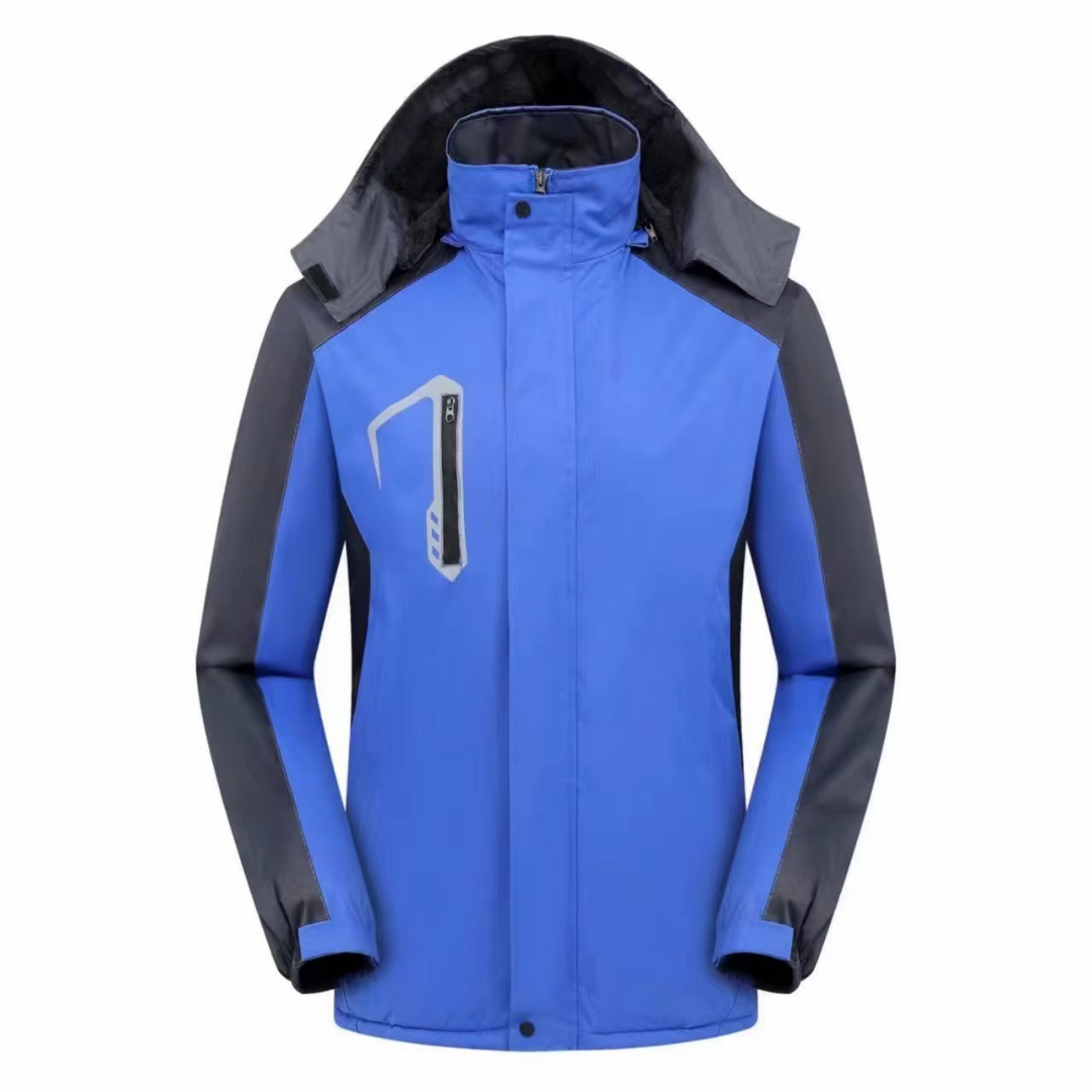 新款户外男女透气抓绒一体冲锋衣印logo防风防水冲锋衣工作服