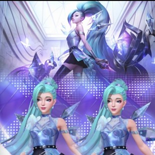 墨染青丝假发定制英雄联盟萨勒芬妮cos高马尾渐变发一件定做假毛