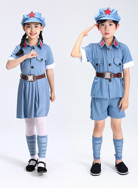 六一红军小学生舞蹈女童合唱服