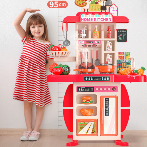 95cm超大型仿真喷雾出水声光做饭煮饭过家家厨房玩具套装儿童女孩