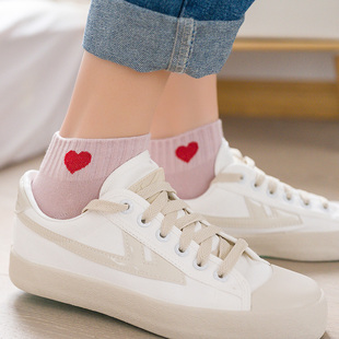 潮流棉袜夏天韩国日系船袜 薄款 爱心袜子女短袜浅口韩版 可爱夏季