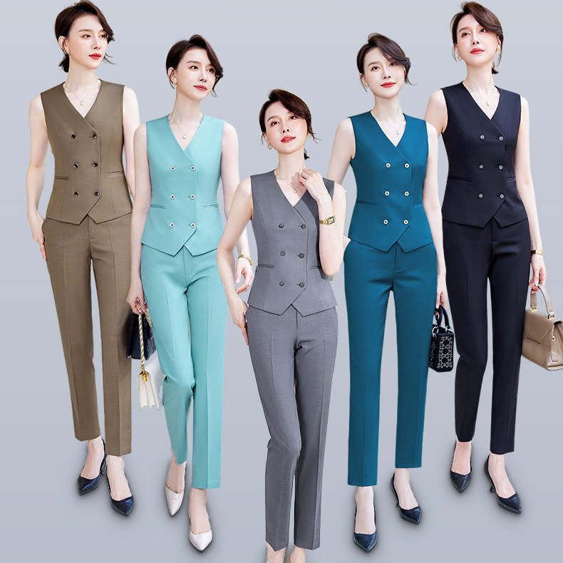 高端空姐马甲西装制服职业酒店前台销售美容院女士马夹背心工作服