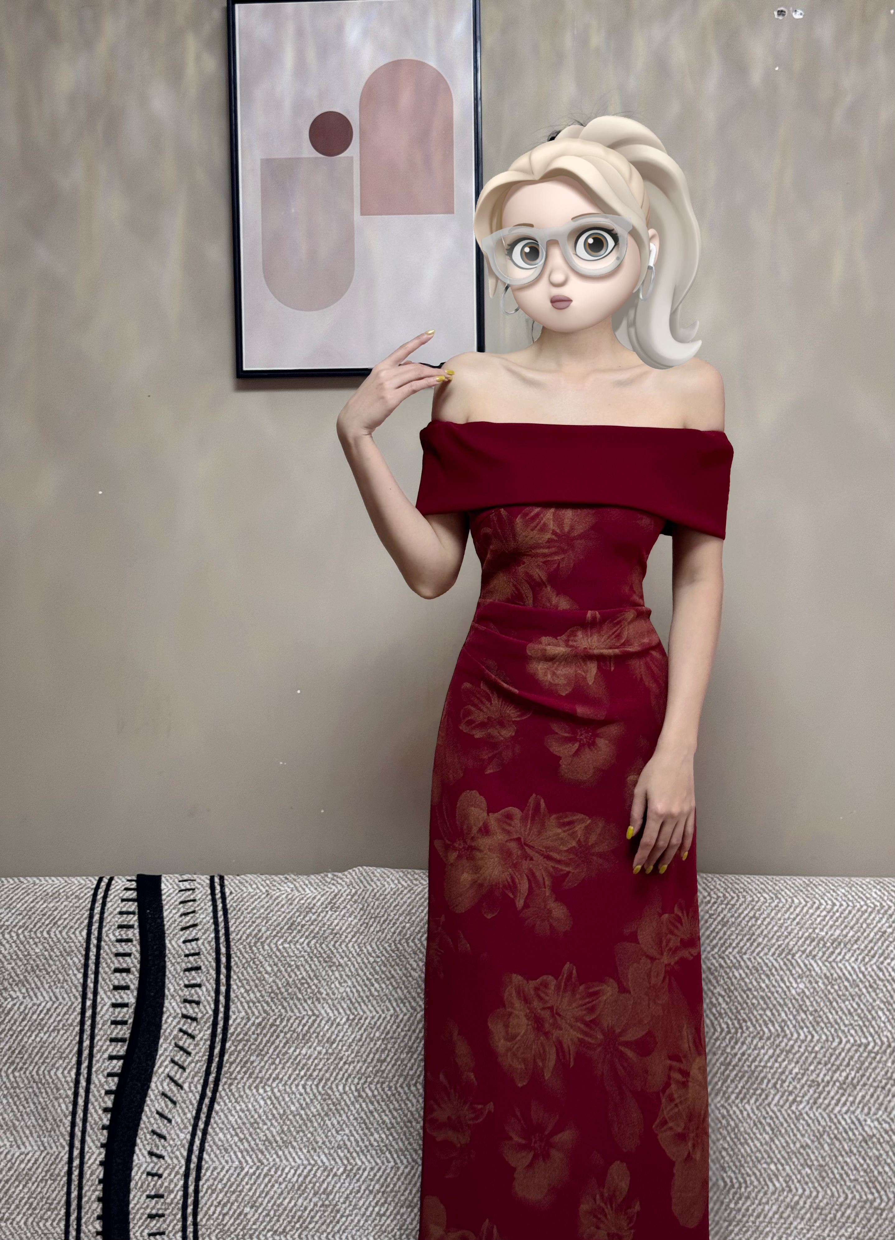 新中式国风复古高腰显瘦长款订婚礼服/晚装