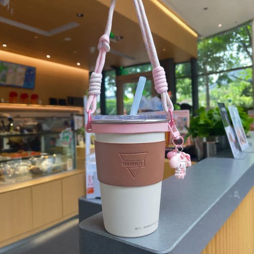 适配Manner冷水杯挂绳瑞幸联名超大杯手提绳儿童水杯杯套手提挂绳