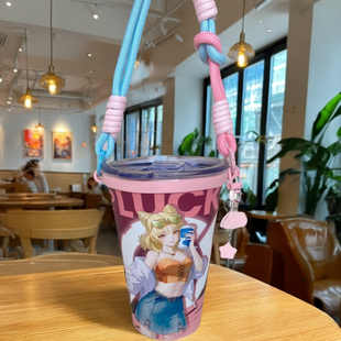 适配瑞幸咖啡王者荣耀联名超大PP杯吸管帽装饰配件密封杯盖