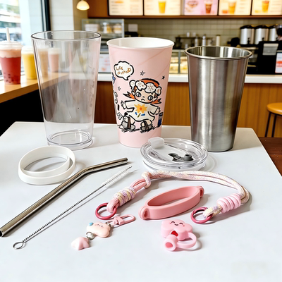 适配瑞幸泡泡玛特zsiga联名pp杯改造全套304不锈钢内胆亚克力外壳