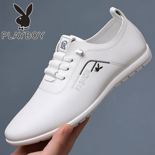 花花公子春夏小白鞋休闲真皮潮流